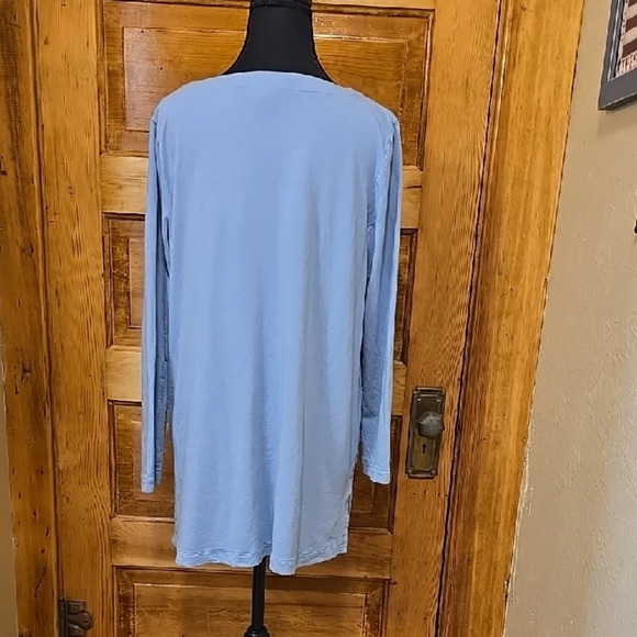 Pure Jill Affinity Blue Long Sleeve French Terry Top LP - Picture 5 of 5